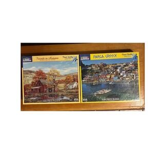 White Mountain 1000 Piece Puzzles Set Friends in Autumn & Parga Greece 189 1185